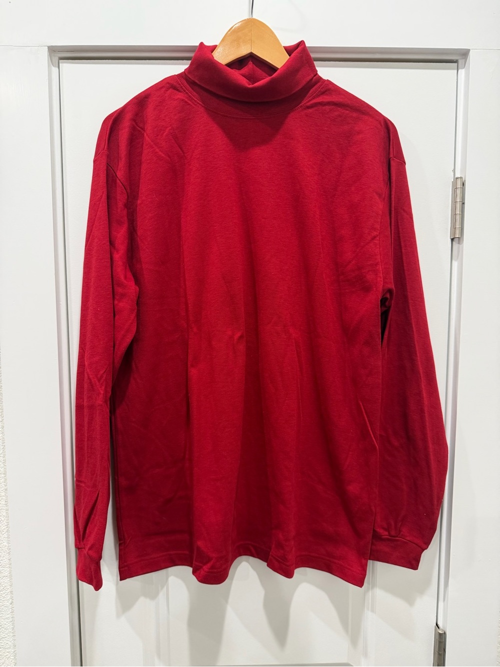 Men's LL Bean Red Turtleneck Long-Sleeve Shirt